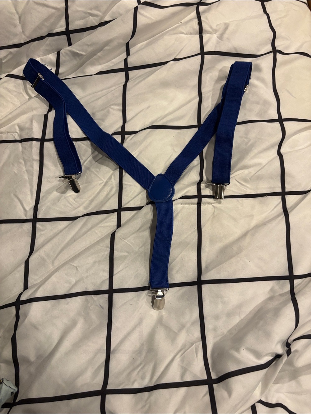 Amazon Royal Blue Men’s Elastic Suspenders with Silver Clips